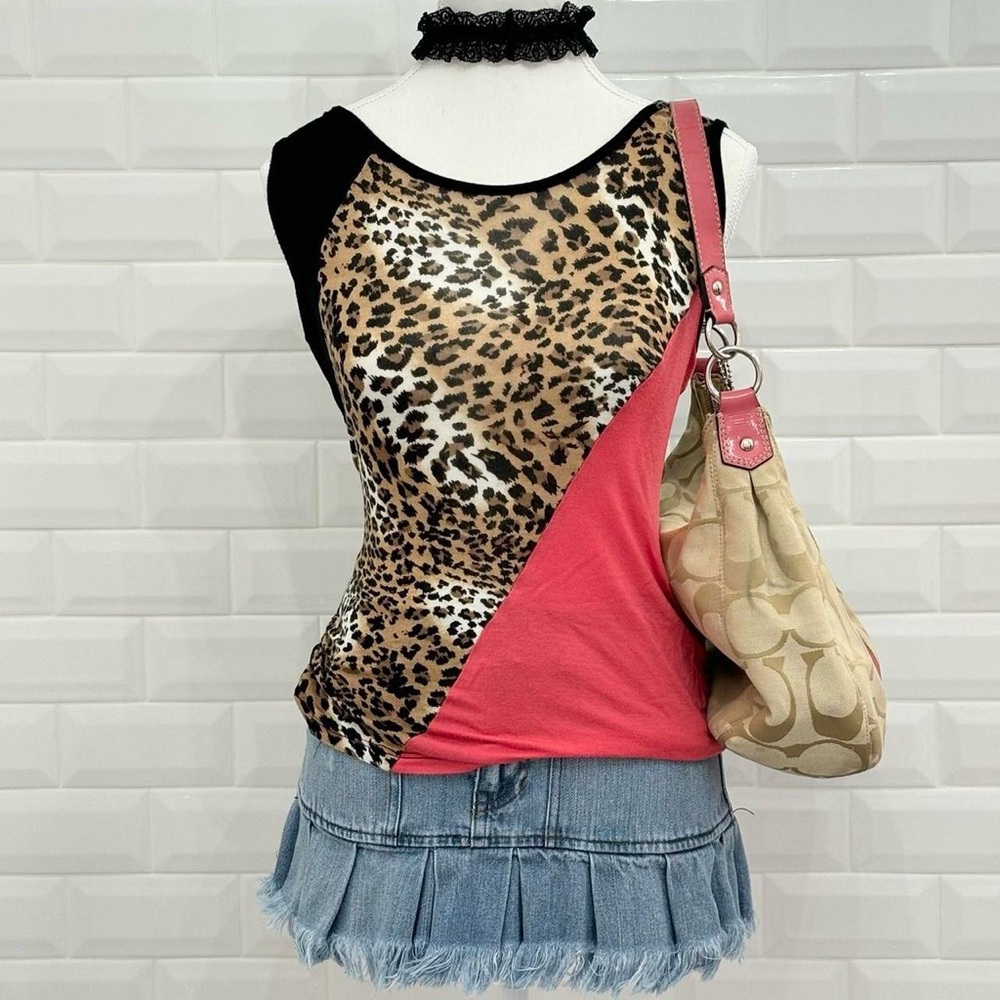 Y2K Pink Leopard Print Tank Top